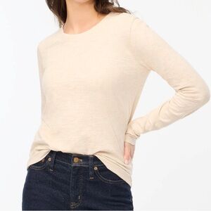 J Crew girlfriend tee Women's Cream Long Sleeve Top
